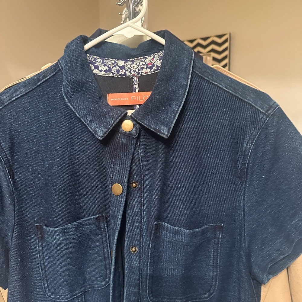 One piece denim romper